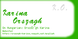 karina orszagh business card
